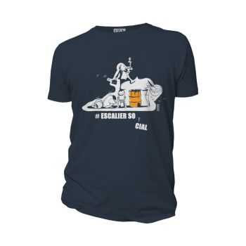 T-shirt "ESCALIER SOCIAL" en 100 % de coton bio, gris, GOTS
