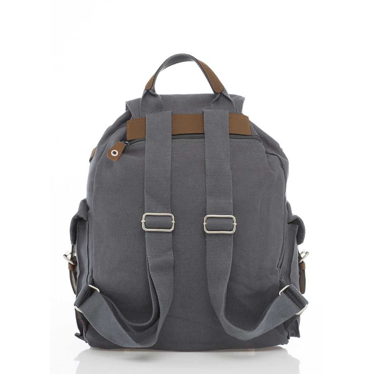 Grand sac à dos anthracite Pure chanvre coton bio