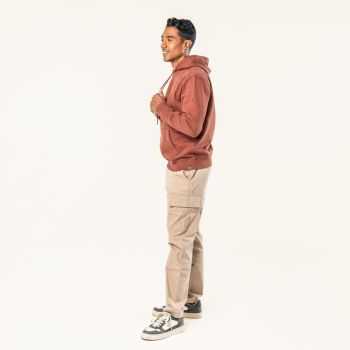 Sweat-shirt à capuche couleur brique "SASSO" 100% coton bio, GOTS et VEGAN
