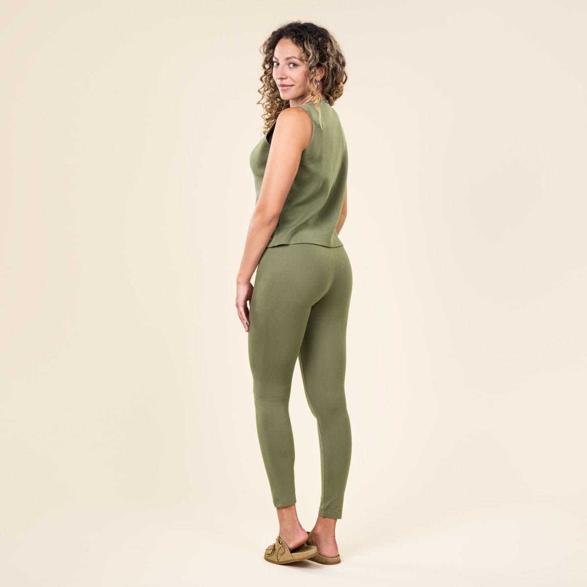 Gilet kaki sans manches en coton bio
