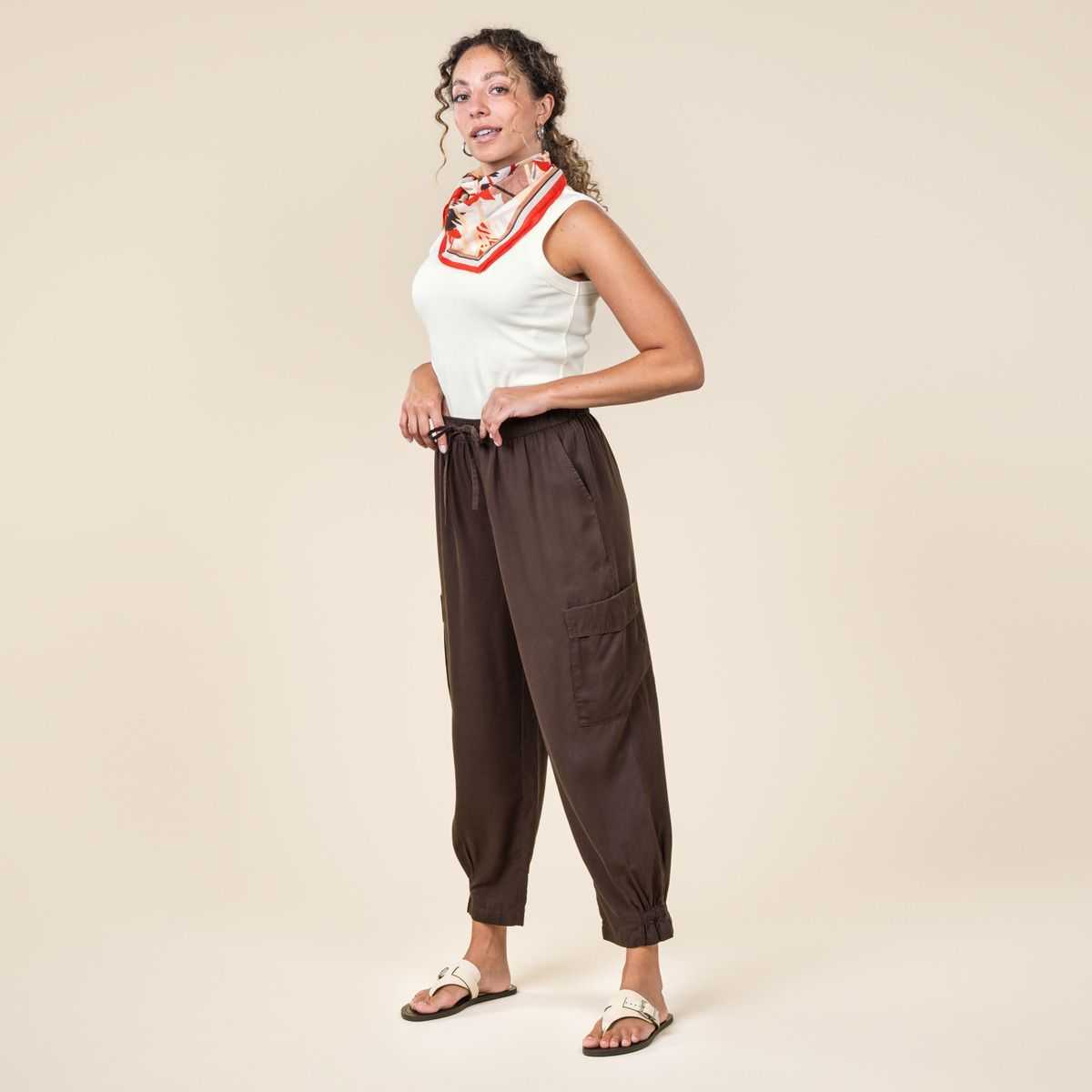 Pantalon "TINETTE" marron