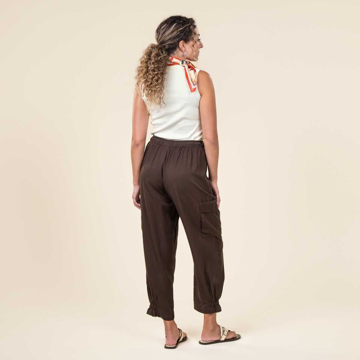 Pantalon "TINETTE" marron