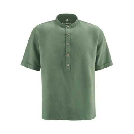 Chemise tissée bio col montant