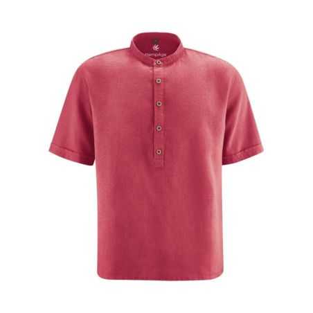 Chemise tissée bio col montant