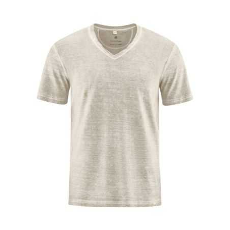 T-shirt col V en jersey - Chanvre et coton bio