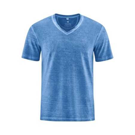 T-shirt col V en jersey - Chanvre et coton bio