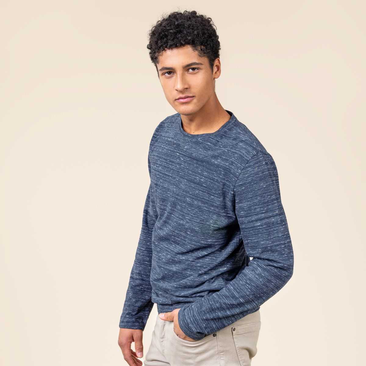 T-shirt manches longues "SOA" bleu marine