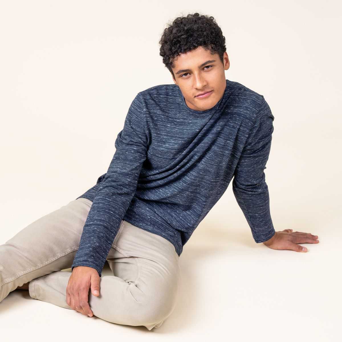 T-shirt manches longues "SOA" bleu marine