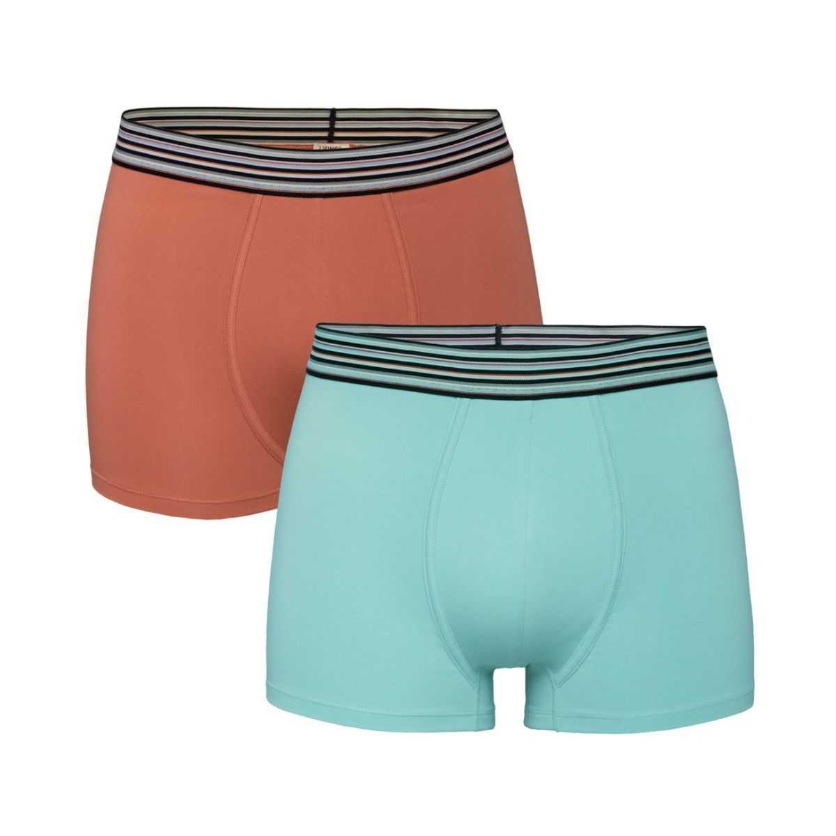  Lot de 2 boxers "RICHARD" - Bleu clair et orange