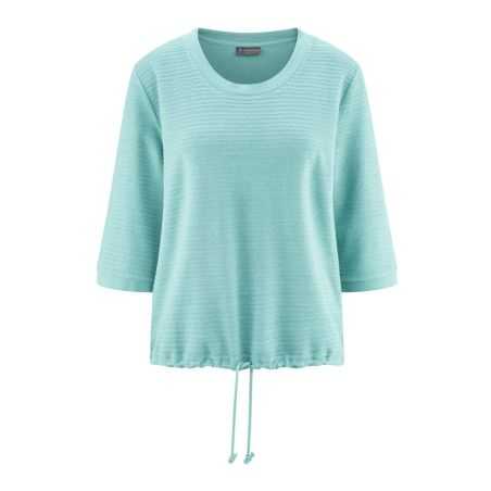 Haut manches 3/4 en jersey, ourlet à cordon - Chanvre et coton bio