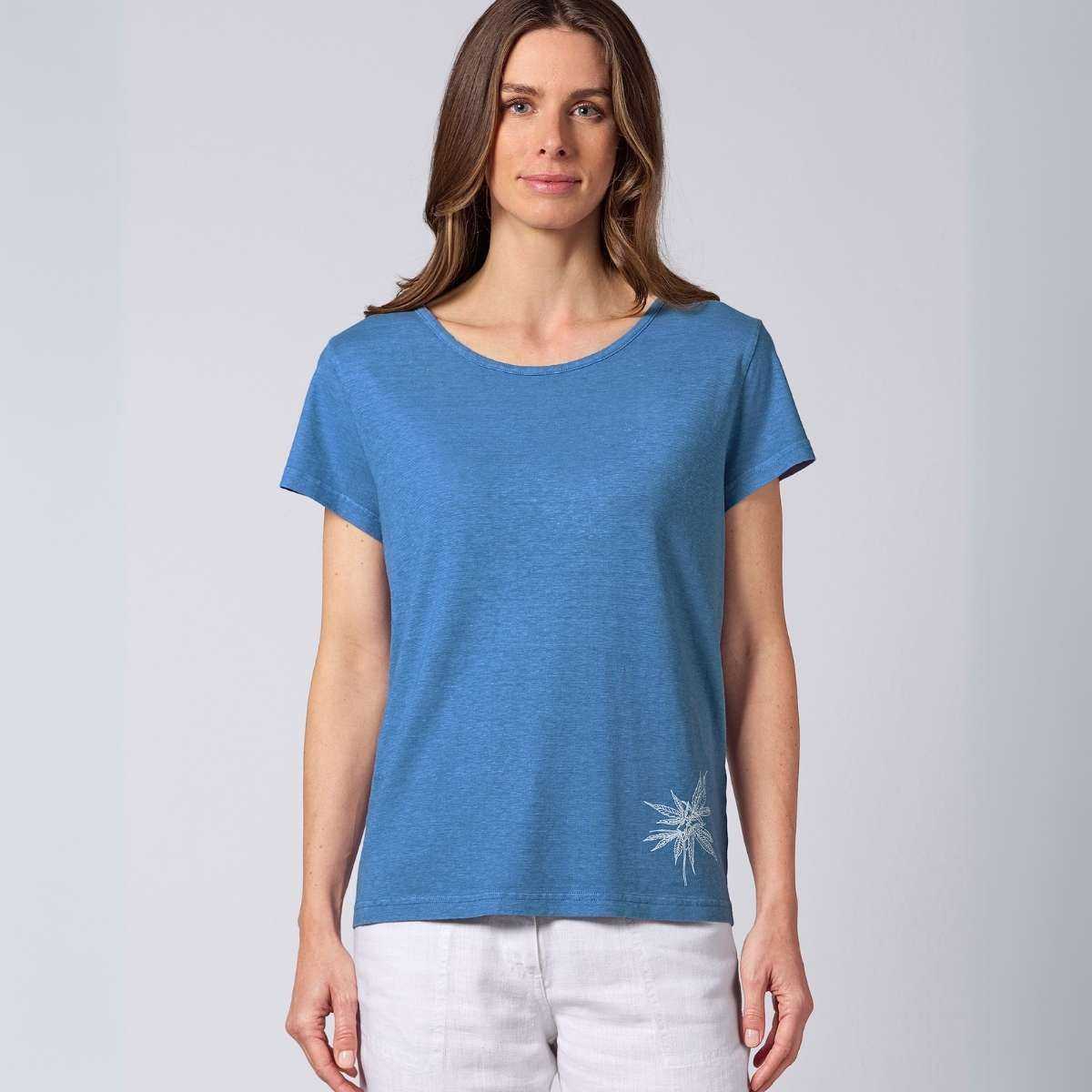 T-shirt manches courtes, imprimé chanvre - Chanvre et coton bio T-shirt manches courtes, imprimé chanvre - Chanvre et coton bio
