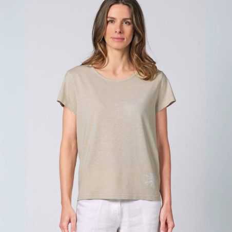 T-shirt manches courtes, imprimé chanvre - Chanvre et coton bio