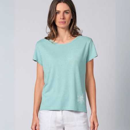T-shirt manches courtes, imprimé chanvre - Chanvre et coton bio