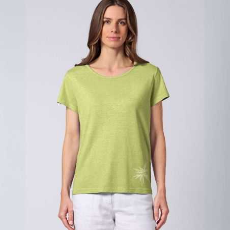 T-shirt manches courtes, imprimé chanvre - Chanvre et coton bio