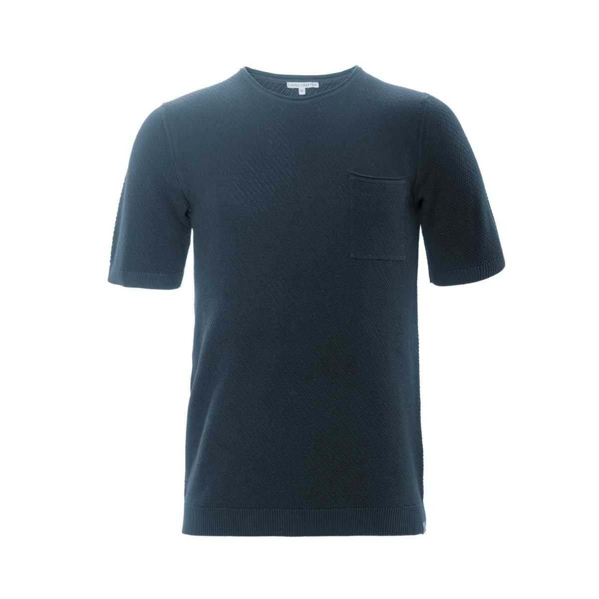 T-shirt en maille bleu nuit "THAISEN"