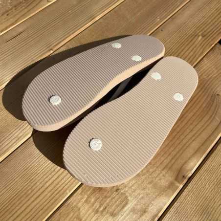 Tongs "AMALFI" - Beige - Pois blanc