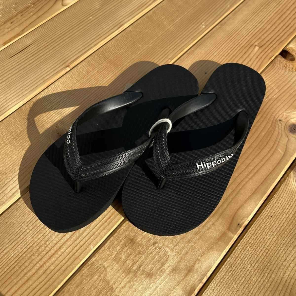 Tongs "JAIPUR" - Semelle noire - Strap noir