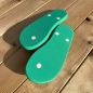 Tongs "JEJU" - Semelle bleue turquoise et pois blancs - Strap blanc Tongs "JEJU" - Semelle bleue turquoise et pois blancs - Strap blanc