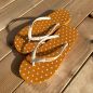 Tongs "KYOTO" - Semelle orange et pois blancs - Strap blanc Tongs "KYOTO" - Semelle orange et pois blancs - Strap blanc