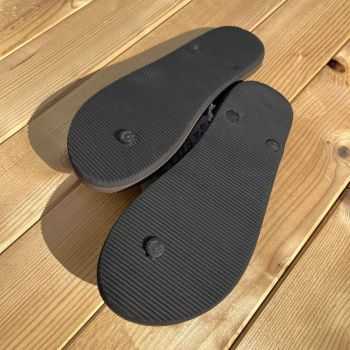 Tongs en caoutchouc d'hévéa, écologiques, marrons