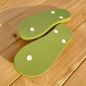 Tongs "MILOS" - Semelle verte, pois blancs - Strap blanc