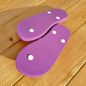 Tongs "SANTACRUZ" - Semelle violette, pois blancs - Strap blanc Tongs "SANTACRUZ" - Semelle violette, pois blancs - Strap blanc