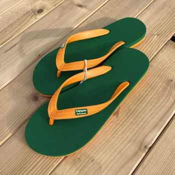Tongs "SUWAN" - Semelle verte et orange - Strap orange