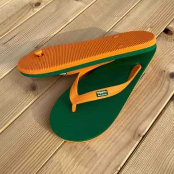 Tongs "SUWAN" - Semelle verte et orange - Strap orange