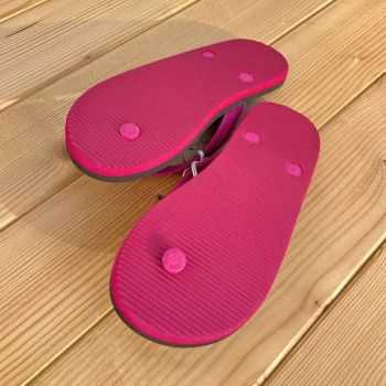 Tongs "TASMANIA" - Semelle marron et violette - Strap violet
