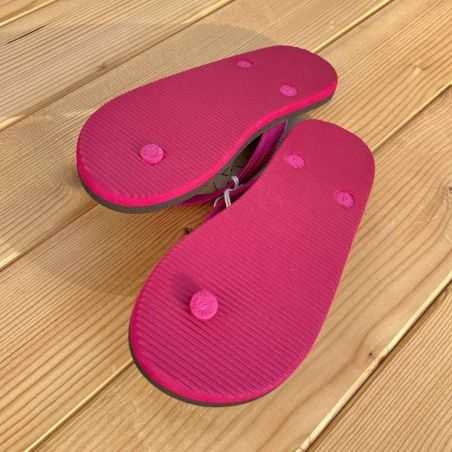 Tongs "TASMANIA" - Semelle marron et violette - Strap violet