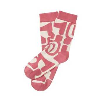 Chaussettes en coton bio motif rose écru – confort et originalité