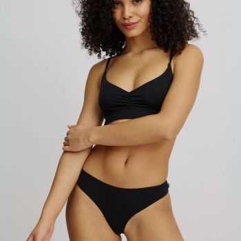 Brassière noire sans armatures en Tencel