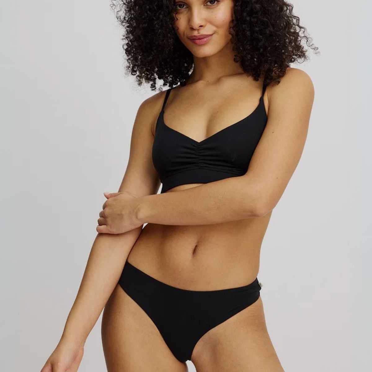 Brassière noire sans armatures en Tencel
