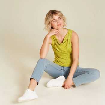 Débardeur col bénitier vert