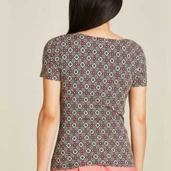 Haut à col drapé – Imprimé à motifs