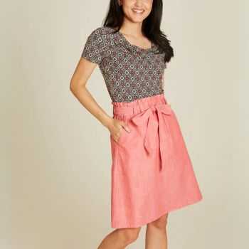 Haut à col drapé – Imprimé à motifs