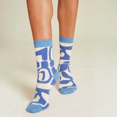 Chaussettes bleu écru