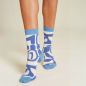 Chaussettes "ABSTRACT" écrues - Motif bleu Chaussettes "ABSTRACT" écrues - Motif bleu