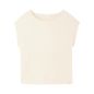 T-shirt sans manches uni, col large - Ecru T-shirt sans manches uni, col large - Ecru