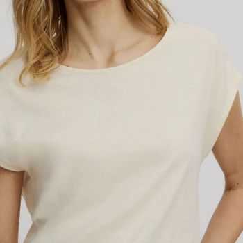 T-shirt à manches très courtes - Ecru