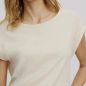 T-shirt sans manches uni, col large - Ecru T-shirt sans manches uni, col large - Ecru