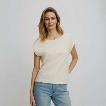 T-shirt à manches très courtes - Ecru