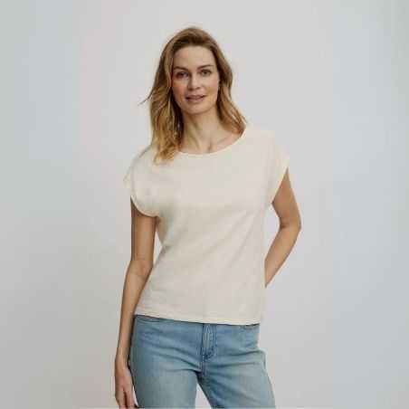 T-shirt à manches très courtes - Ecru