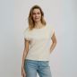 T-shirt sans manches uni, col large - Ecru T-shirt sans manches uni, col large - Ecru