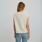T-shirt sans manches uni, col large - Ecru T-shirt sans manches uni, col large - Ecru