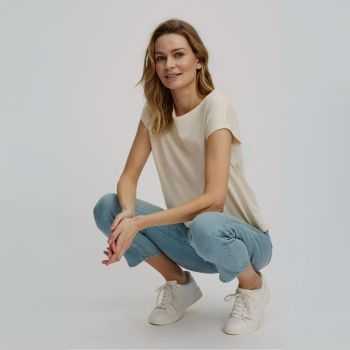T-shirt à manches très courtes - Ecru