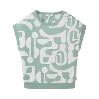 Pull jacquard "ABSTRACT" sans manches - Imprimé