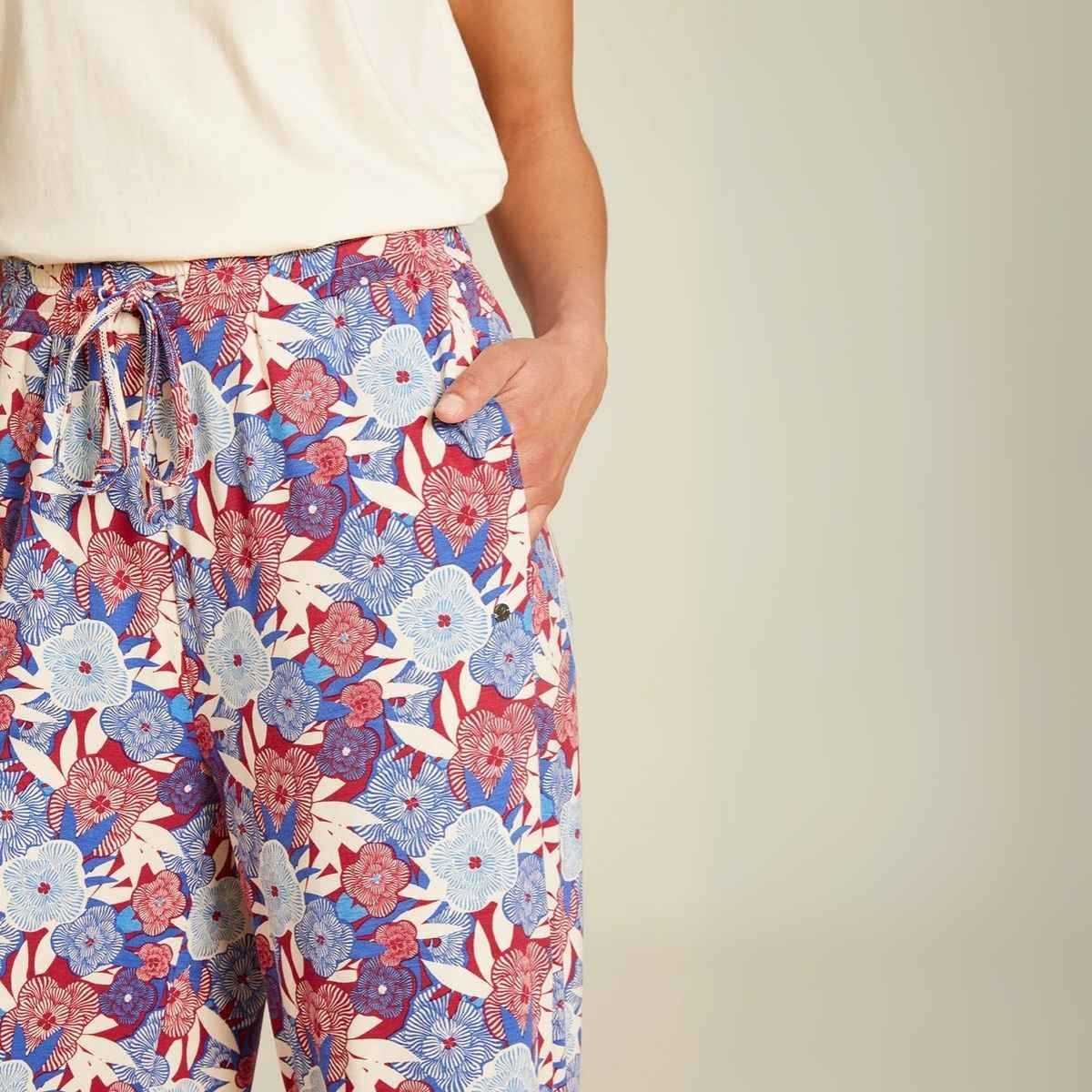 Pantalon large imprimé fleuri