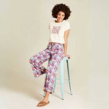 Pantalon large imprimé fleuri