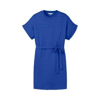 Robe ajourée avec ceinture - Bleu cobalt